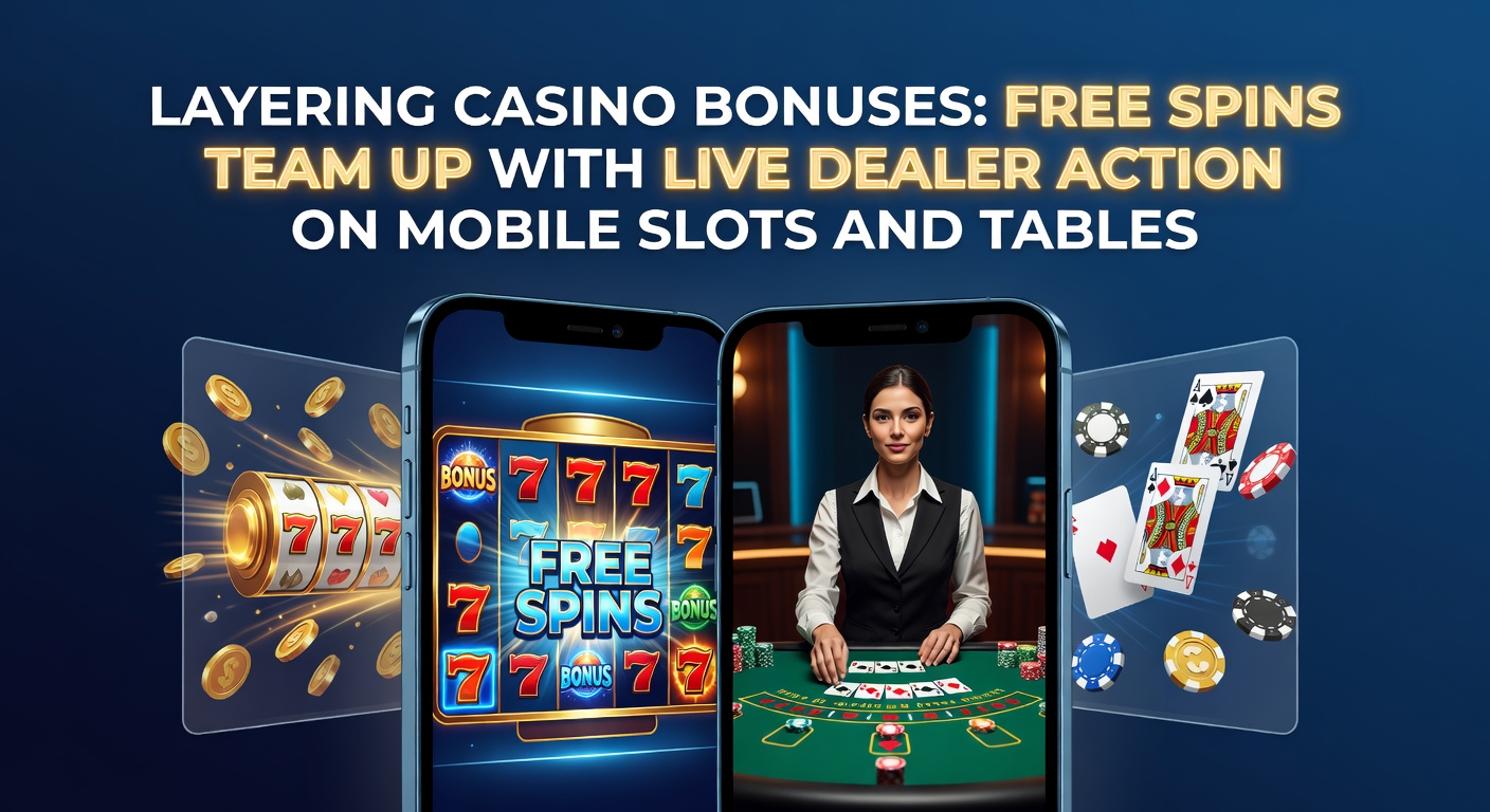 Live-Dealer-Tisch auf Tablet mit überlagerten Free-Spins-Boni und Slot-Symbolen